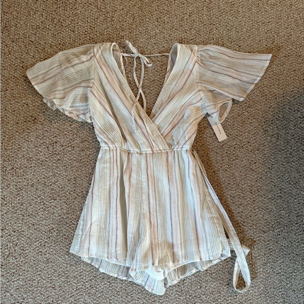 Striped V-Neck Romper